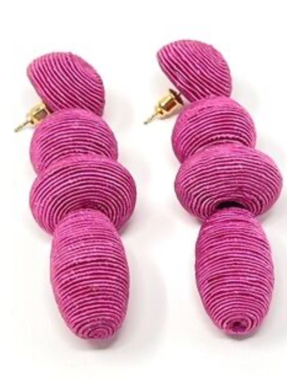 Saachi very well made - 3” earrings- excellent condition- fuchsia pink color
